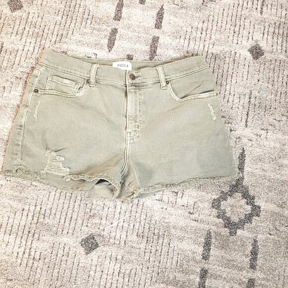 pistola Pants - Pistola women's Light Olive Green cut off shorts size 30